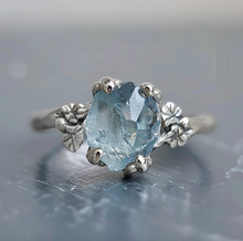 Load image into Gallery viewer, Raw Aquamarine Engagement ring, Nature&#39;a collection
