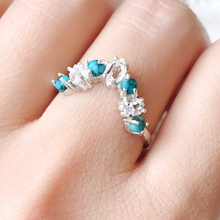 Load image into Gallery viewer, Curved Turquoise Wedding Ring Band
