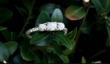 Load image into Gallery viewer, Triple Raw Diamond Engagement Ring, Rough Uncut diamond Ring
