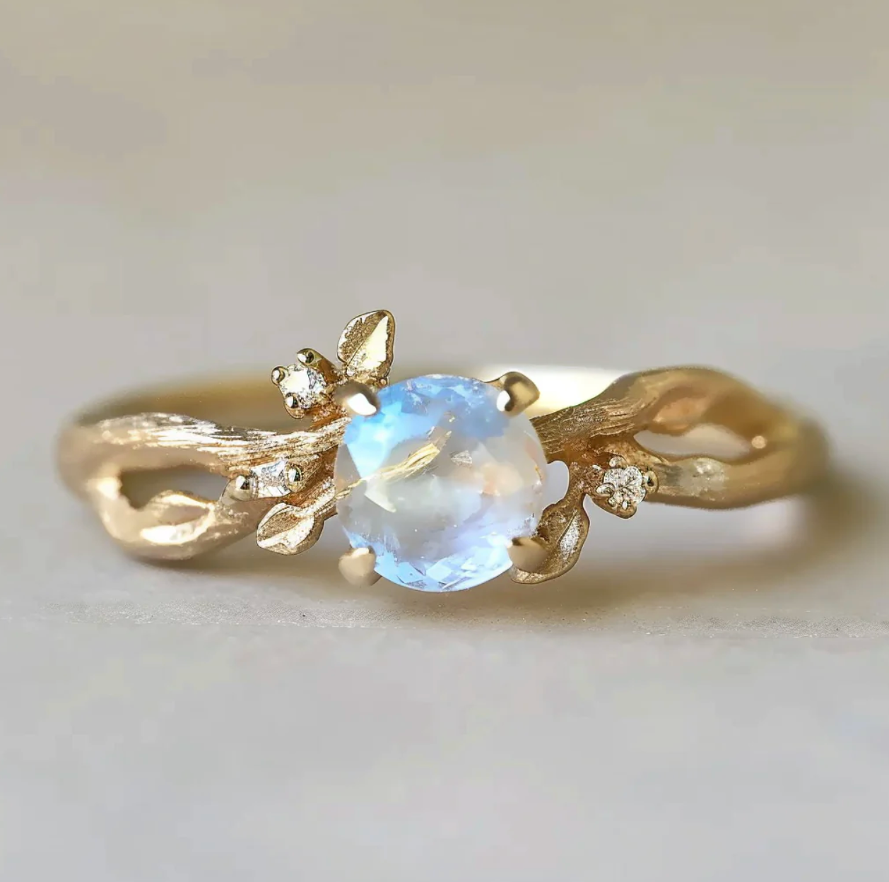 Custom Order, 10K-Aquamarine-Moissanite-Size 7