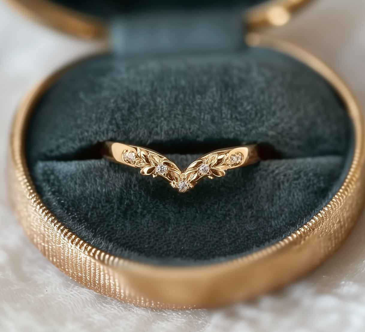The Nova Ring Gold Wedding band, Diamond Wedding stacking Ring for women