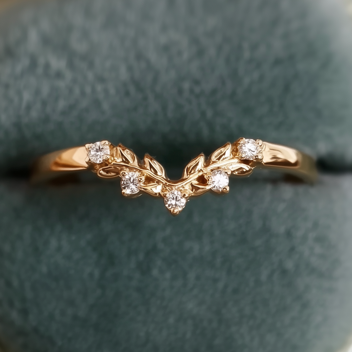 14k Gold Wedding band, Dainty Diamond Wedding stacking Ring for women