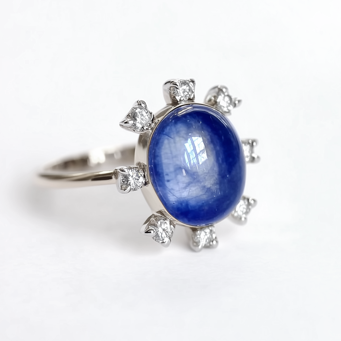 Serenya Ring, Sapphire and Diamond Ring, Natural Sapphire Engagement Ring Wedding Ring