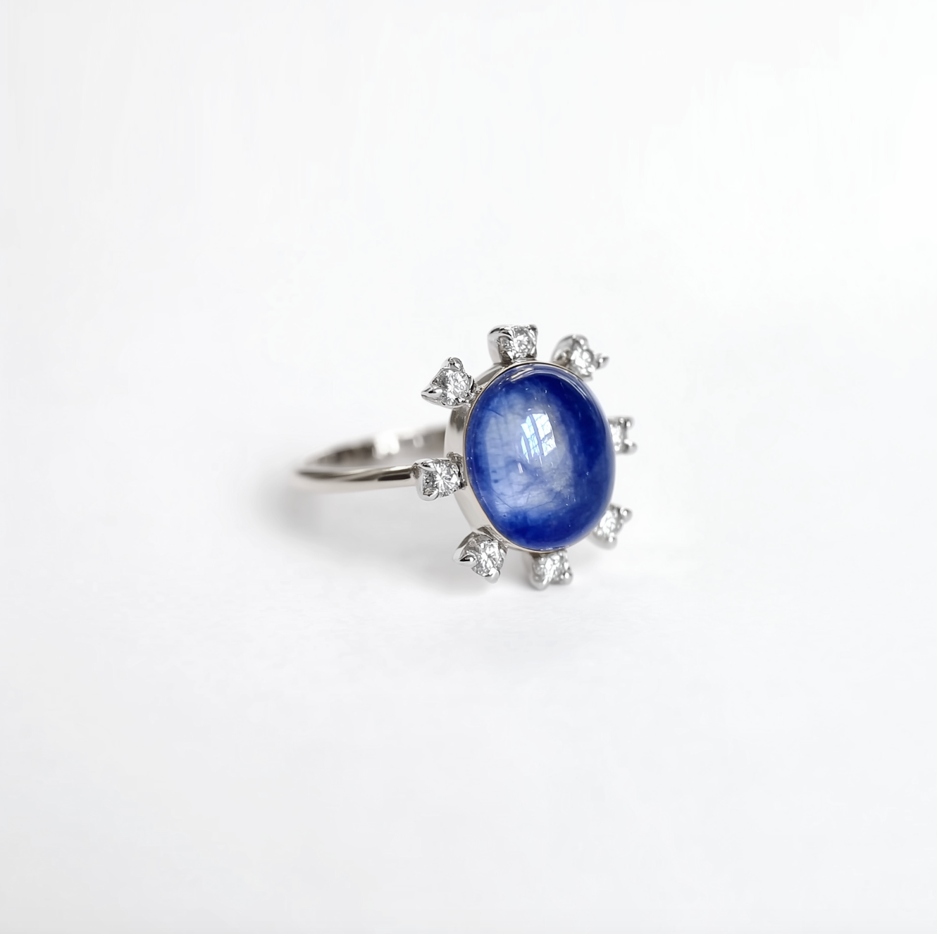 Serenya Ring, Sapphire and Diamond Ring, Natural Sapphire Engagement Ring Wedding Ring