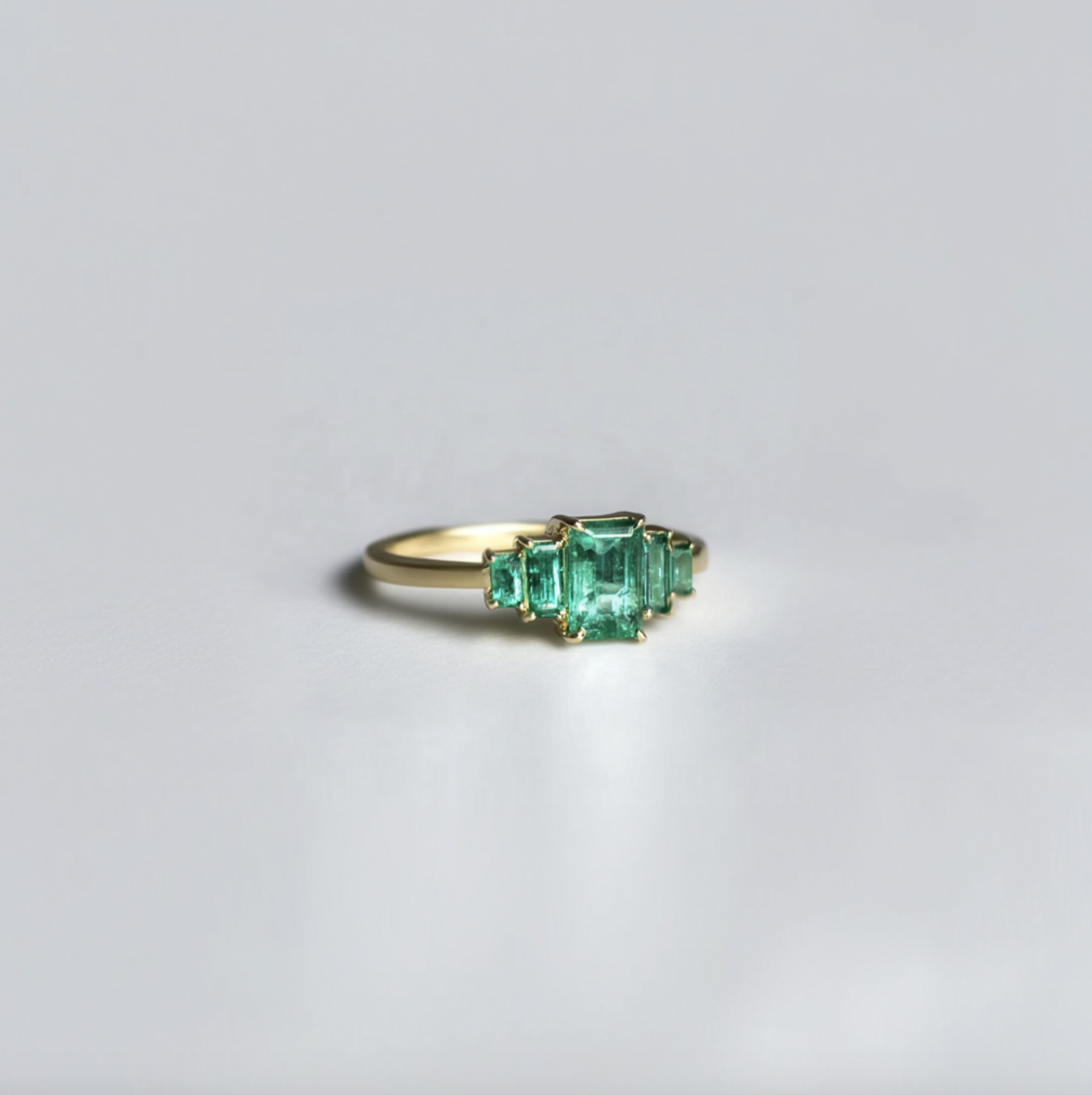 Emerald Wedding Ring, Mini Emerald Stacking Bar Ring