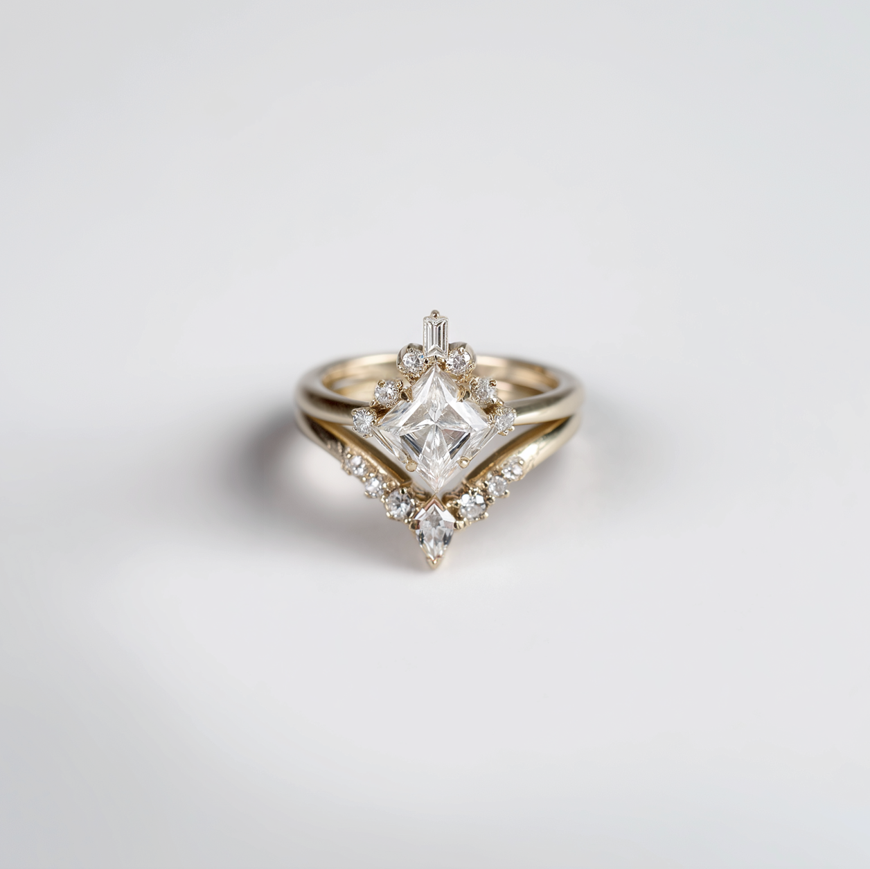 1.5 carat Princess Cut Lab Diamond Wedding Ring Set, Diamond Wedding Ring
