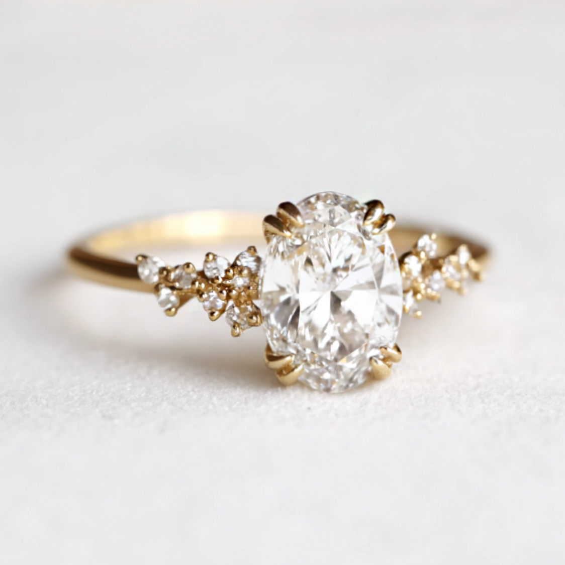 1.5 carat Oval Cut Lab Diamond Engagement Ring, Diamond Engagement Ring