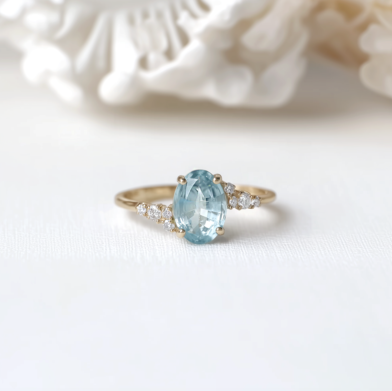 Oval Aquamarine Ring, Aquamarine Engagement Rings, Wedding ring