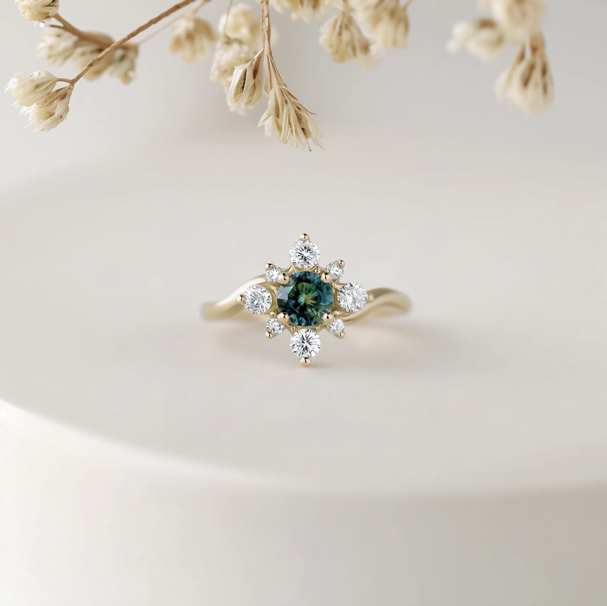 14k Gold Blue Sapphire ring, Classic Sapphire Engagement ring