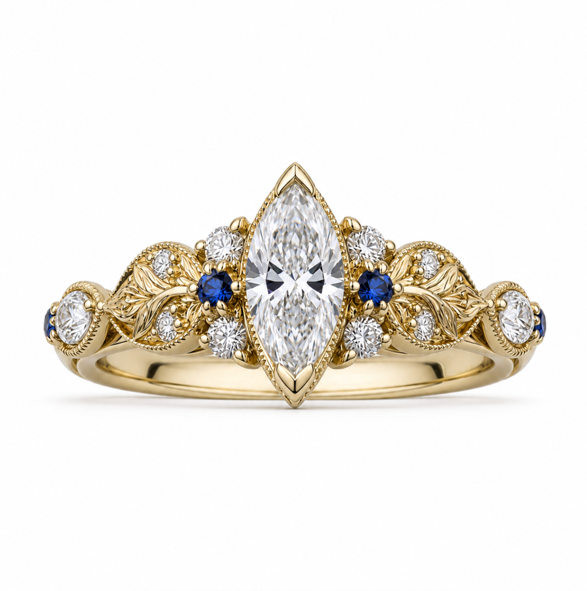Sina Marquise Lab Diamond Wedding Band, Diamond Wedding Ring, Wedding Band