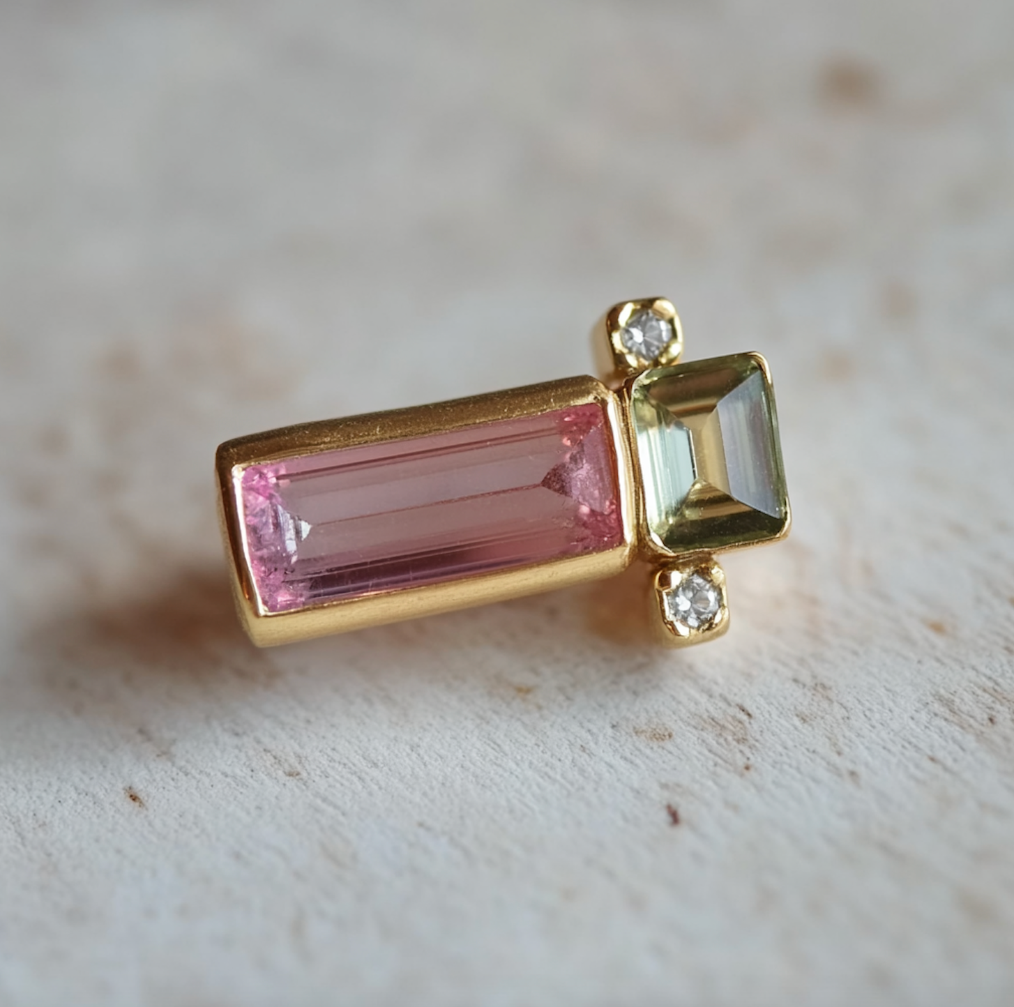 Wonderland Tourmaline Studs #1, Simple Pink Tourmaline Earring, Single Stud