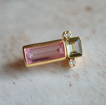 Load image into Gallery viewer, Pink Tourmaline Bar Studs 2, Single Stud
