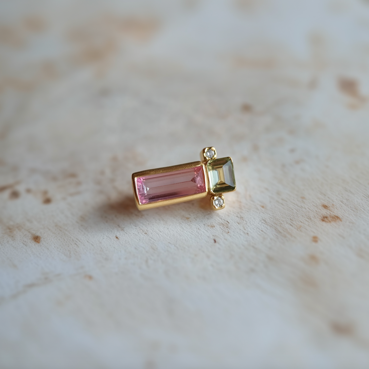 Wonderland Tourmaline Studs #1, Simple Pink Tourmaline Earring, Single Stud