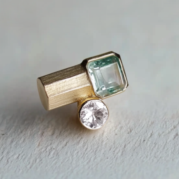 Wonderland Tourmaline Studs #3, Simple Tourmaline Earring, Single Stud