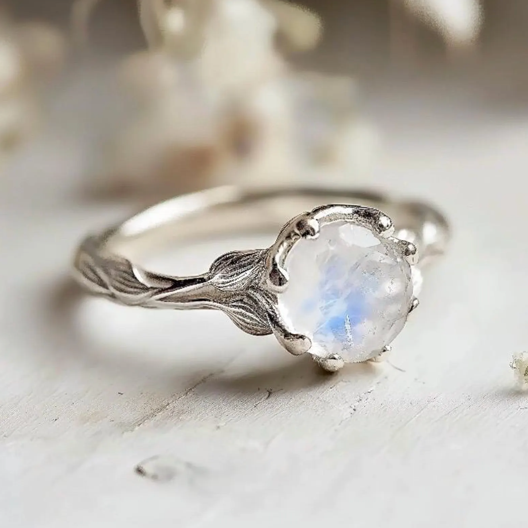 Ocean Fairy, Moonstone Engagement Ring