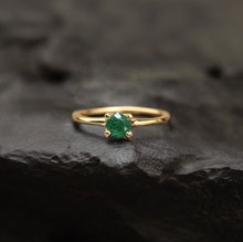 Load image into Gallery viewer, Emerald Engagement Ring, Small emerald ring
