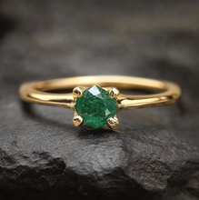 Load image into Gallery viewer, Emerald Engagement Ring, Small emerald ring
