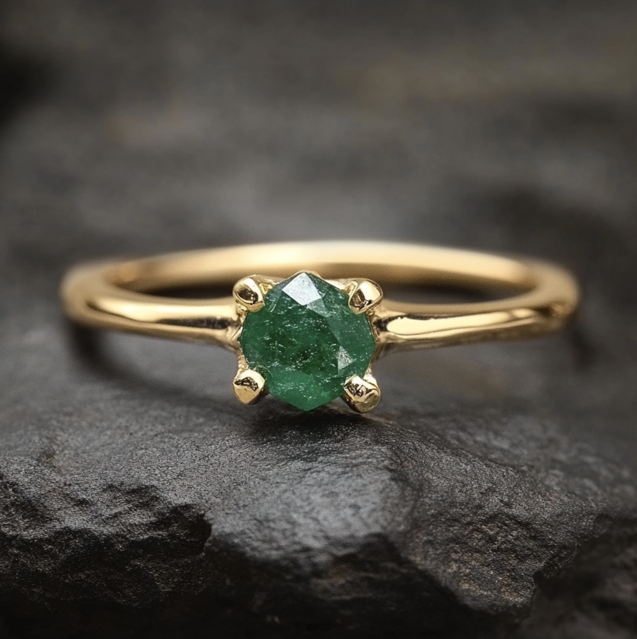 Emerald Engagement Ring, Small emerald ring