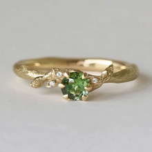 Load image into Gallery viewer, Green Fairy Sapphire ring, Rare Green Blue Sapphire Engagement ring
