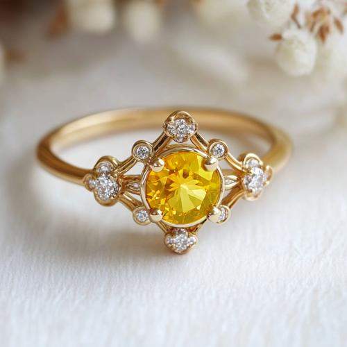 Yellow Sapphire Engagement Ring