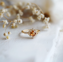 Load image into Gallery viewer, Sunset Spark Citrine Engagement ring
