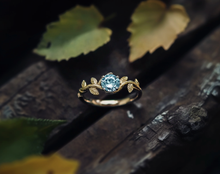 Load image into Gallery viewer, Woodland Tide Aquamarine Ring, Aquamarine Engagement ring
