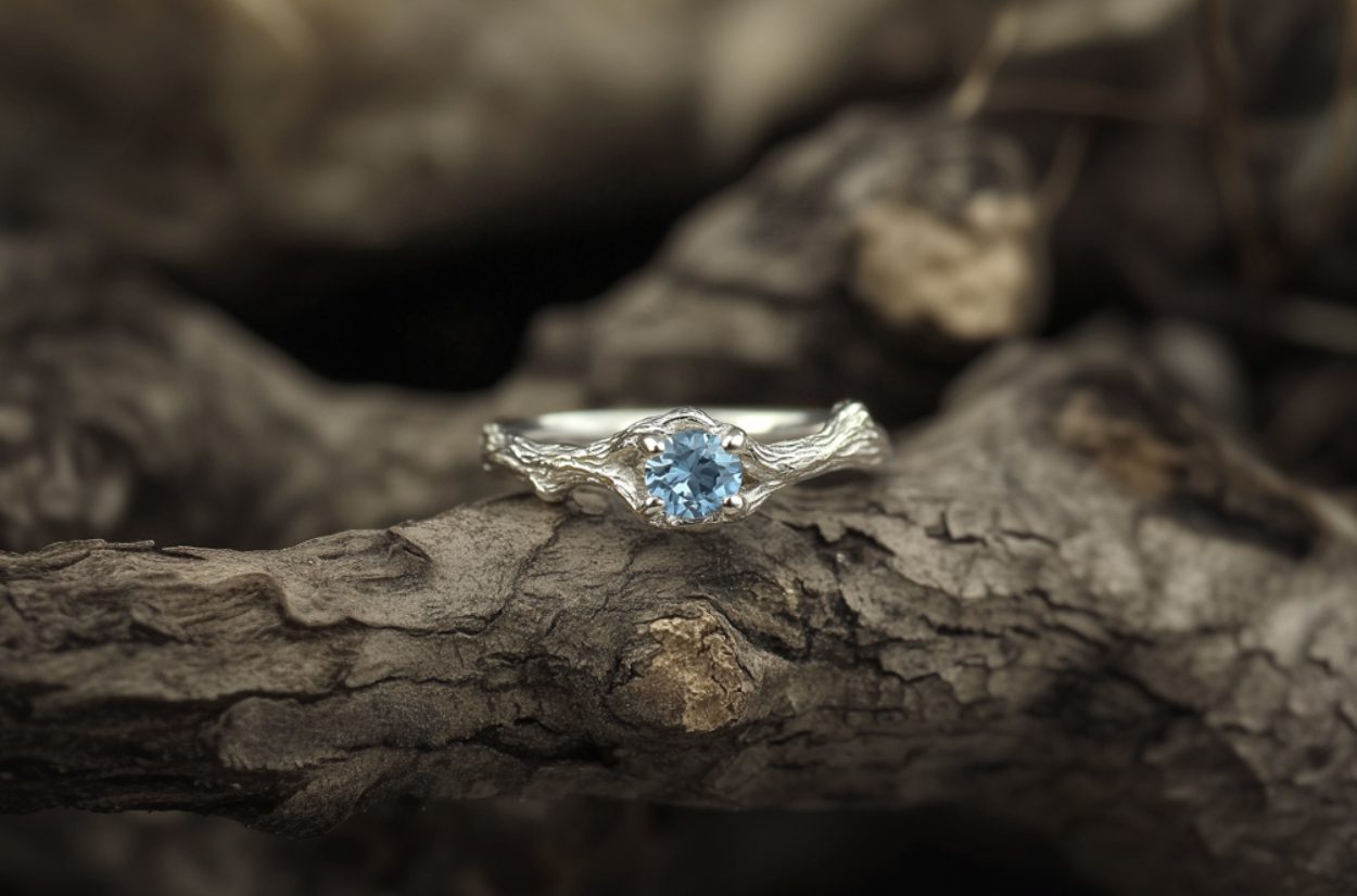 Skyline Branch London Topaz Ring, Blue Topaz Engagement ring