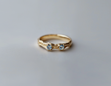 Load image into Gallery viewer, Aquamarine Ring, Gold Wedding Band, Aquamarine Engagement Ring
