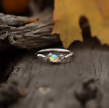 Load image into Gallery viewer, Firelight Dream Opal Engagement Ring Free-formed Raw Opal
