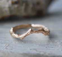 Load image into Gallery viewer, Linden Love Twig Wedding Ring, Wedding Matching Band
