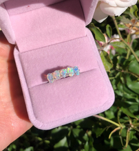 Load image into Gallery viewer, Raw Opal Engagement Ring, 5 Opals Ring
