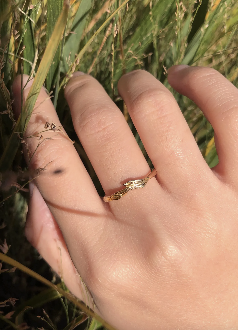 Willow Grace Gold Ring, 14k Gold Wedding Matching Ring