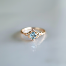 Load image into Gallery viewer, Neptune’s Grace Aquamarine Ring, Aquamarine Wedding Rings, Engagement ring
