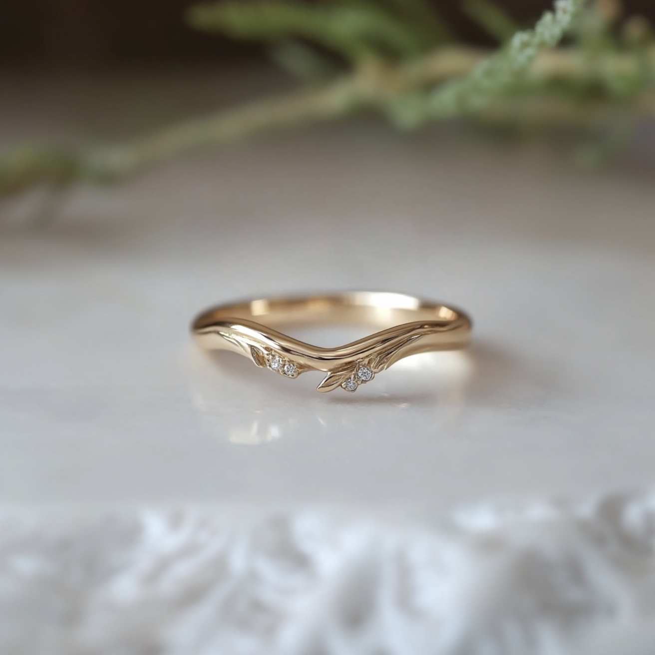 Liberty 14k Gold Diamond Chevron Wedding Ring, Wedding Rings For women gold