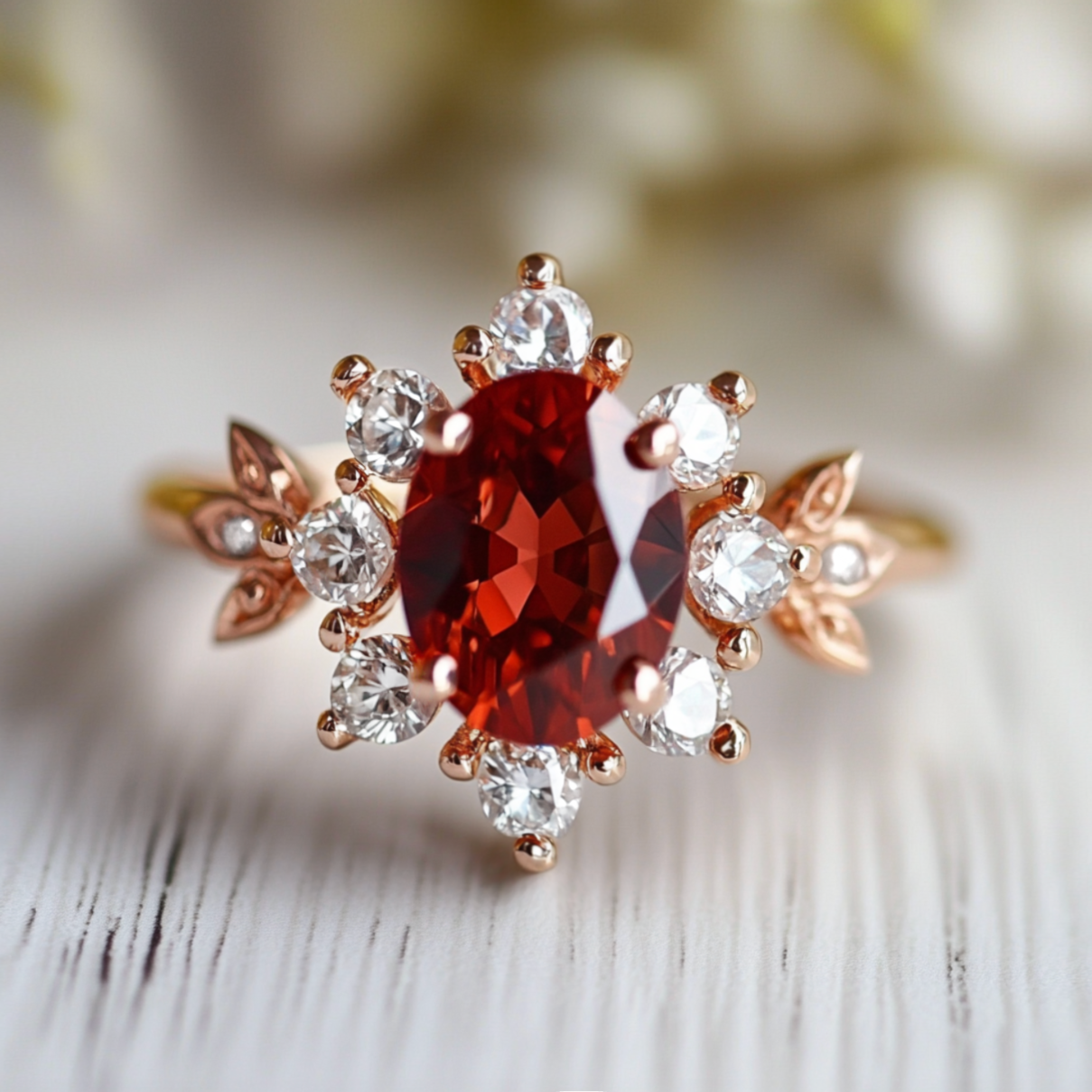 Deep Red Velvet Night Garnet Ring, Garnet engagement ring