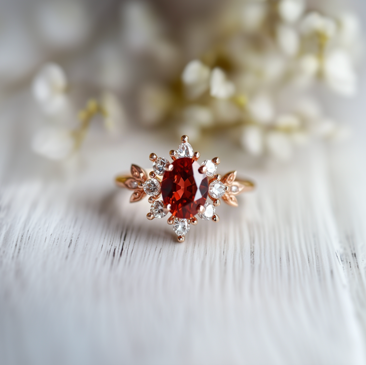 Deep Red Velvet Night Garnet Ring, Garnet engagement ring