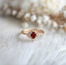 Load image into Gallery viewer, Red Velvet Garnet Engagement Ring, Red Garnet ring
