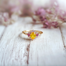 Load image into Gallery viewer, Eve&#39;s Garden Sapphire Engagement Ring, Yellow Sapphire Engagement Ring Wedding Ring (Copy)
