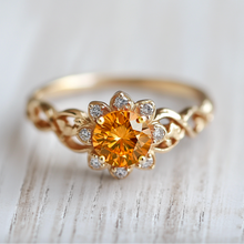 Load image into Gallery viewer, 14k Citrine Engagement Ring, Citrine Engagement Ring
