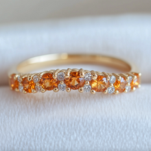 Load image into Gallery viewer, Sapphire Curved Wedding Stacking Ring, Sapphire Wedding Ring
