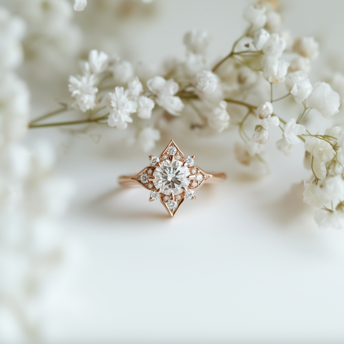 Astra Whispering Star，Diamond Engagement Ring, Diamond Wedding Ring