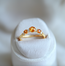 Load image into Gallery viewer, Arched Yellow Sapphire Wedding Ring, Sapphire Stacking Rings
