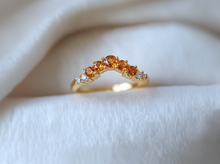 Load image into Gallery viewer, V shaped Yellow Sapphire Wedding Ring, Sapphire Stacking Rings
