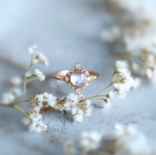 Load image into Gallery viewer, Moonstone Ring, Moonstone Engagement Ring 14k Gold
