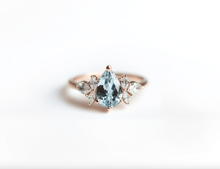 Load image into Gallery viewer, Ocean Fairy Aquamarine Ring, Aquamarine Wedding Rings, Engagement ring
