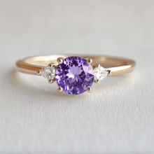 Load image into Gallery viewer, Pansy Tanzanite Engagement Rings, 14k Purple Tanzanite Engagement Ring
