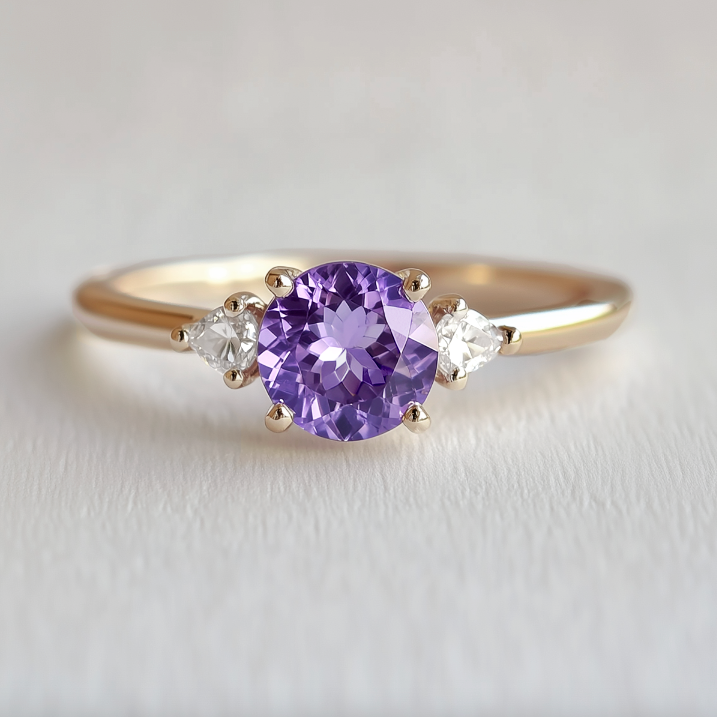 Pansy Tanzanite Engagement Rings, 14k Purple Tanzanite Engagement Ring