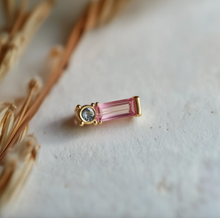 Load image into Gallery viewer, Wonderland Tourmaline Studs #5, Simple Pink Tourmaline Earrings, Single Stud
