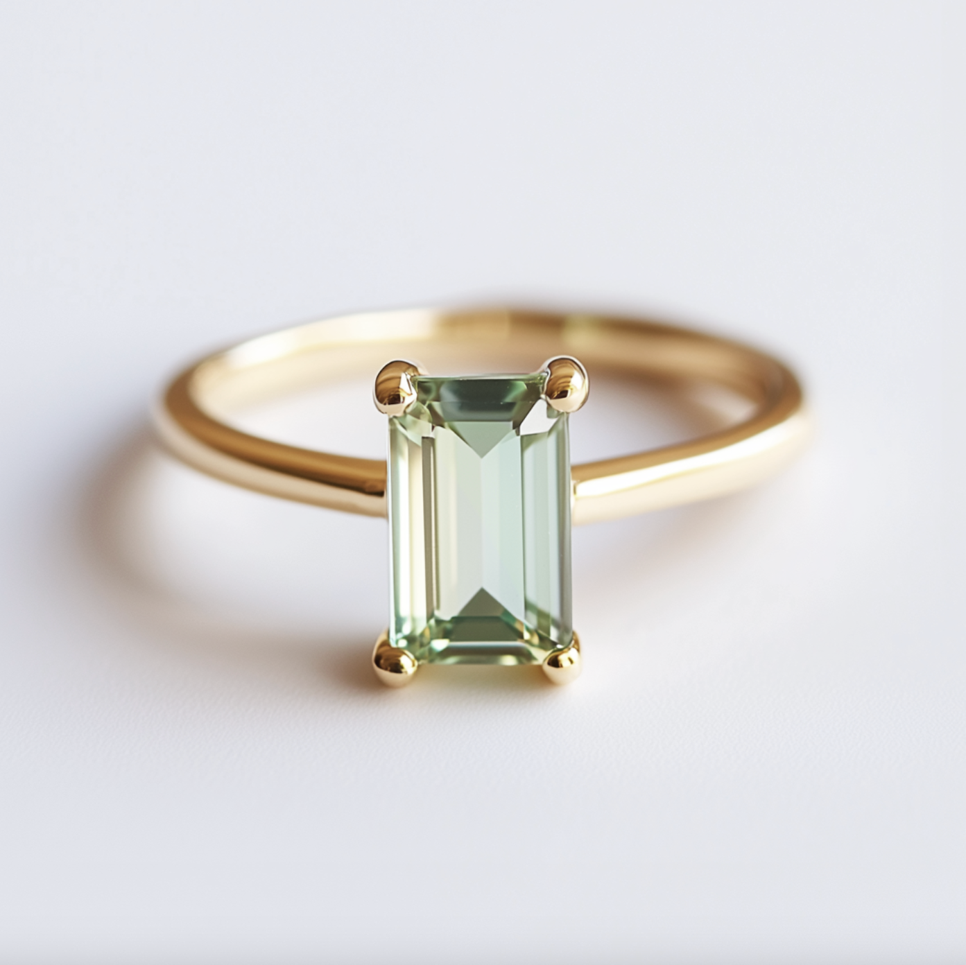 Demeter Solitary Green Tourmaline Engagement Ring