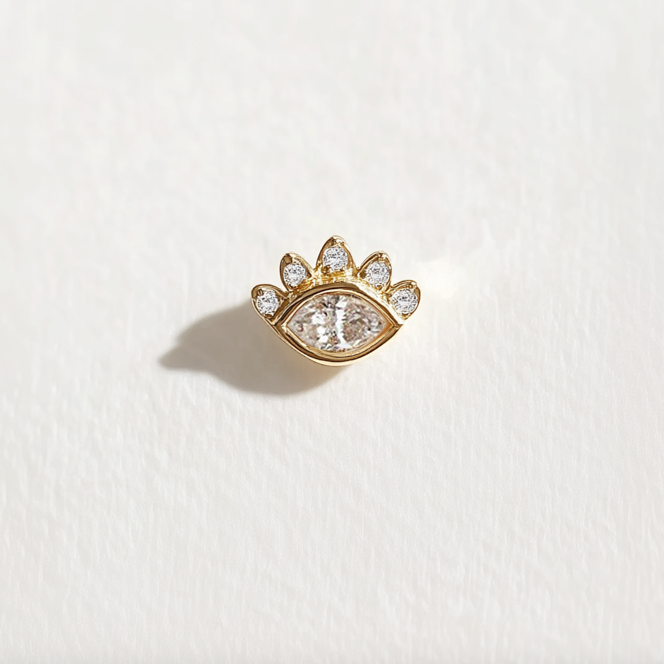 Twinkle Gaze Diamond Stud 14k Gold, Single Stud